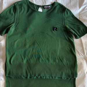 Rochas beautiful tee made in Italy dark green beautiful detail elegant
